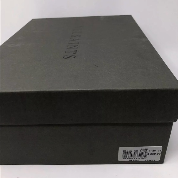 AllSaints Leather Sandal Slingback Strap Stud Heel - Picture 7 of 8